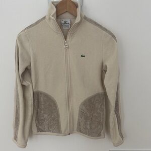 Lacoste Women’s Beige and Brown Fleece Jacket